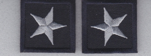 1 Star SILVER ON MIDNIGHT NAVY Collar Patches